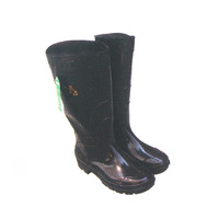 黑底pVC中筒輪胎膠靴 防滑防刺防水食品工廠 不開膠勞保防護雨靴